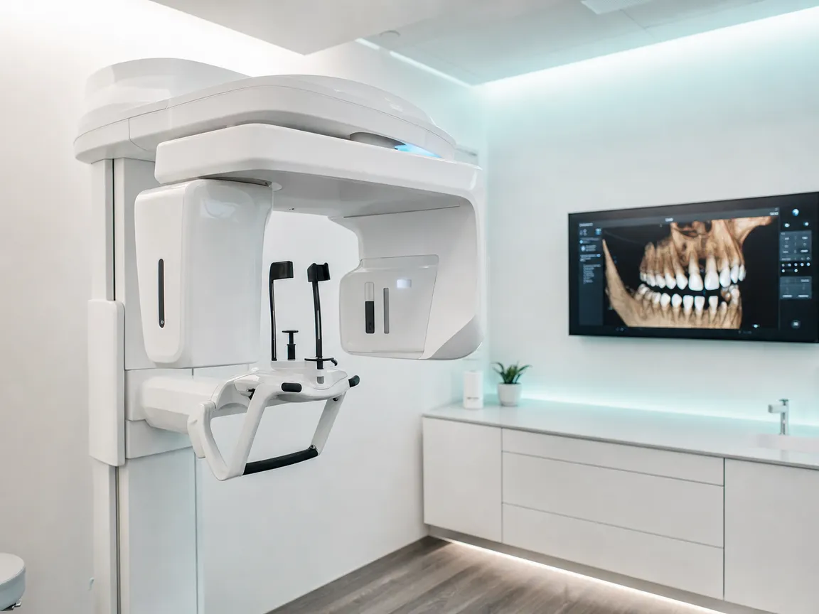 3D-томограф для диагностики челюсти в рентген-кабинете клиники